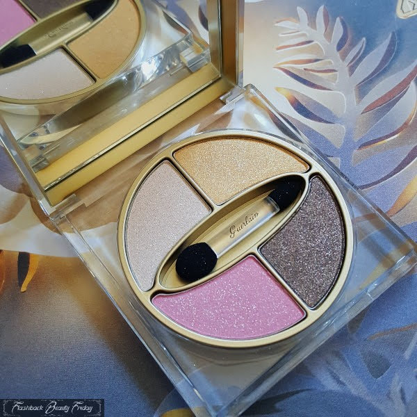 Guerlain Divinora Palette open with 4 shadows and mirror and applicator