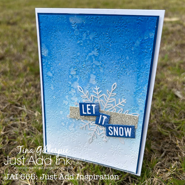 scissorspapercard, Just Add Ink, Concord & 9th Mix & Match Holiday Sentiments Bundle, Stampin' Up! Winter Snow EF, Christmas Card