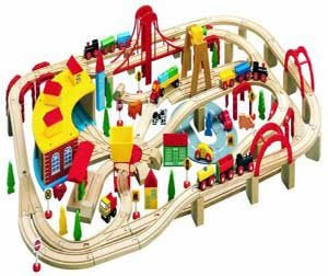 Big brio battery wooden train track pic