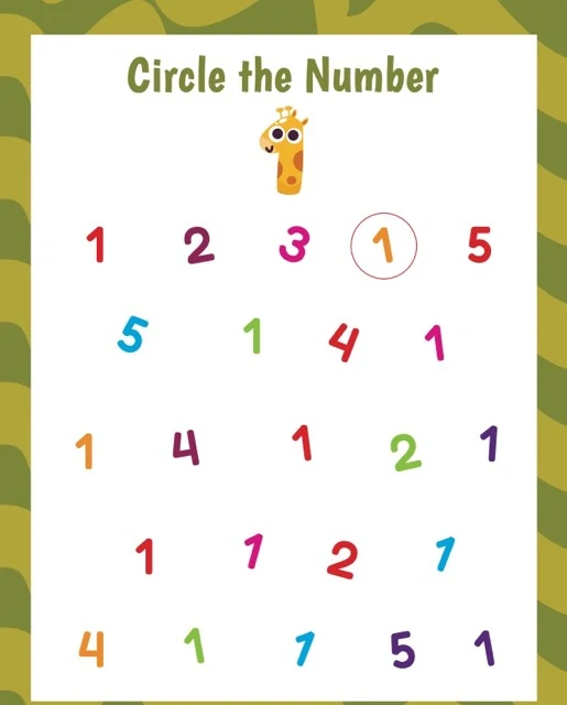 Numbers 1-5 Worksheet Page 16