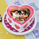 Heart Shaped Photo Cake