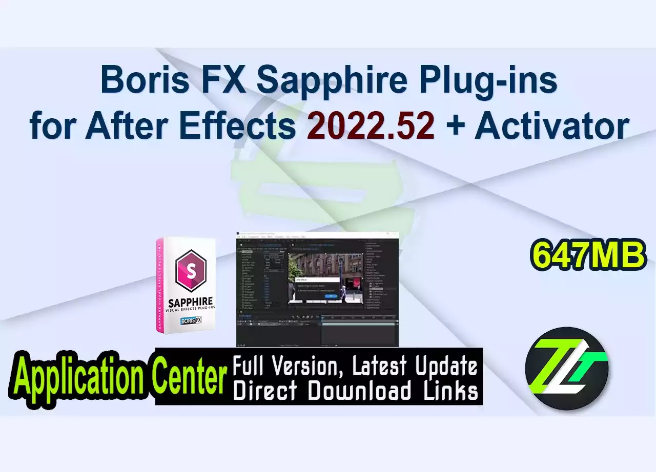 Boris FX Sapphire Plug-ins for After Effects 2022.52 + Activator