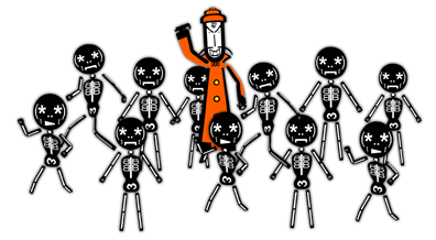 Dr. Ping com Emoticapangas em volta dele - Cosmopax - Pixcodelics
