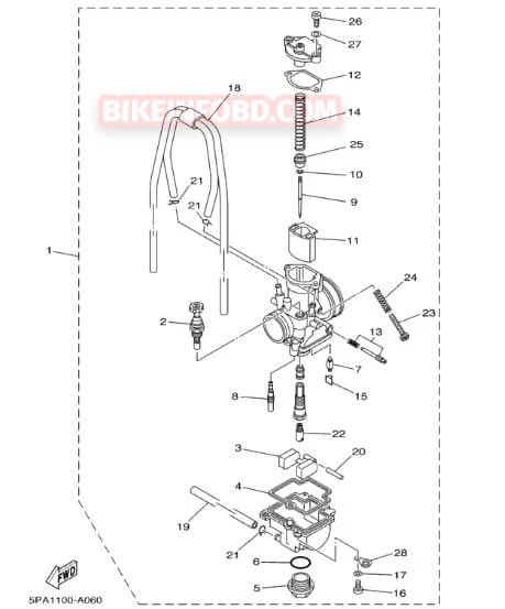 Yamaha YZ85 Carburetor Diagram