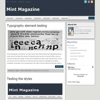 Mint Magazine blogger template magazine style blogger template