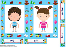 boy and girl flashcard