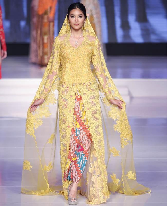 Model Kebaya Pengantin Modern Kuning Cerah Inspirasi 