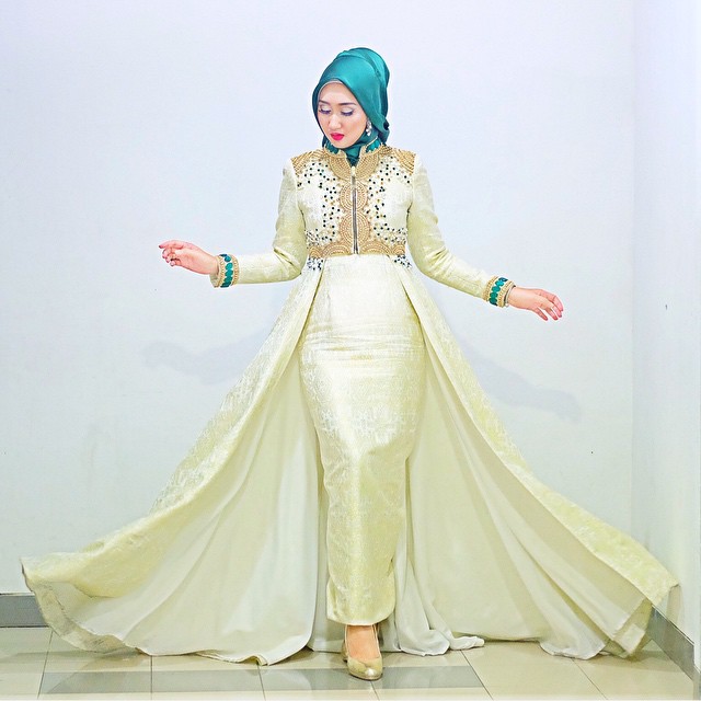 46+ Model Baju Pesta Muslim Brokat Sifon Terbaru 2018 