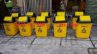 thùng rác y tế nắp bập bênh 10 lít