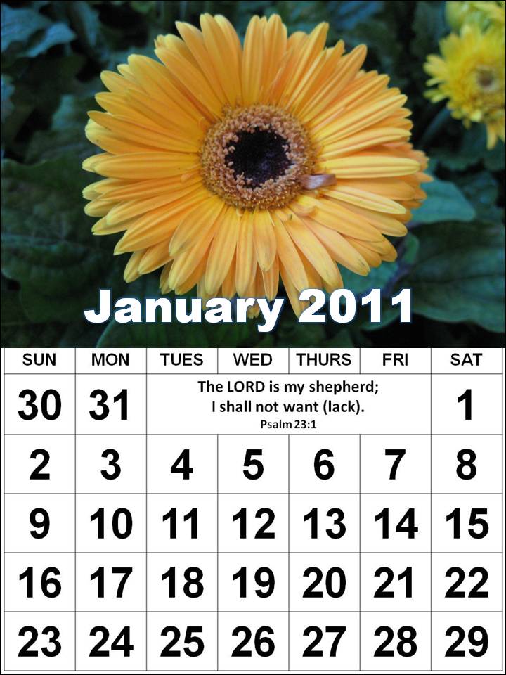 january calendars 2011. Christian January 2011