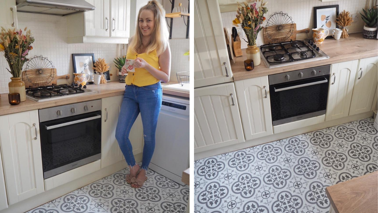 How To Lay Vinyl Floor Tiles Revamp A Tired Kitchen Dove Cottage