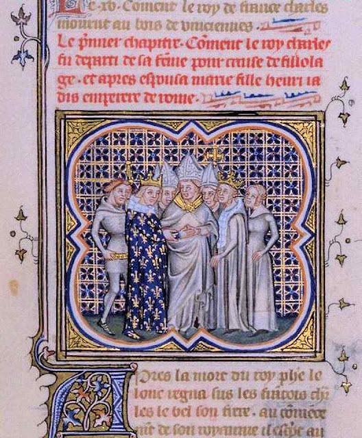 Casamento de Carlos IV e Maria de Luxemburgo. Grandes Chroniques de France. BNF.