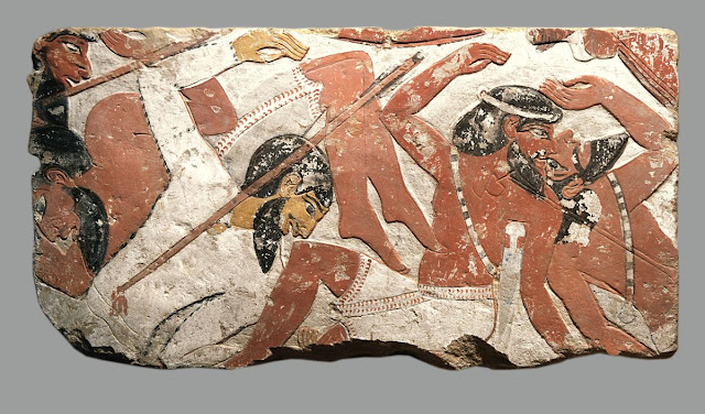 Block from a Relief Depicting a Battle:  New Kingdom