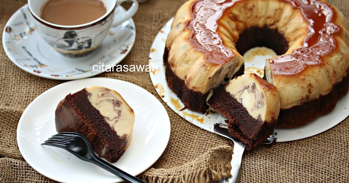Kek Puding Caramel Chocolate Cheese / Magic Flan Cake 