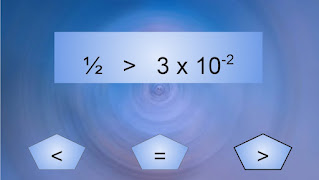 1/2 is greater than 3 times 10 to the -2 power