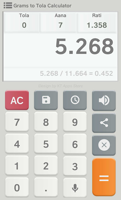 New Grams to Tola Calculator Pro New by KTAppsStore