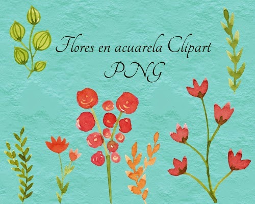 Flores en acuarela - Clipart [PNG]