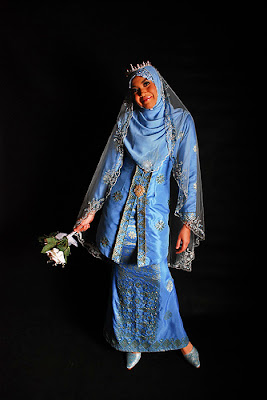 Blue beautiful islamic wedding dresses dubai