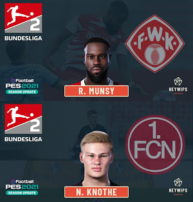 PES 2021 Faces Ridge Munsy & Noel Knothe by Heywips