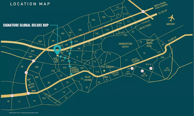 Signature Global Deluxe DXP Sector 37D Location Map