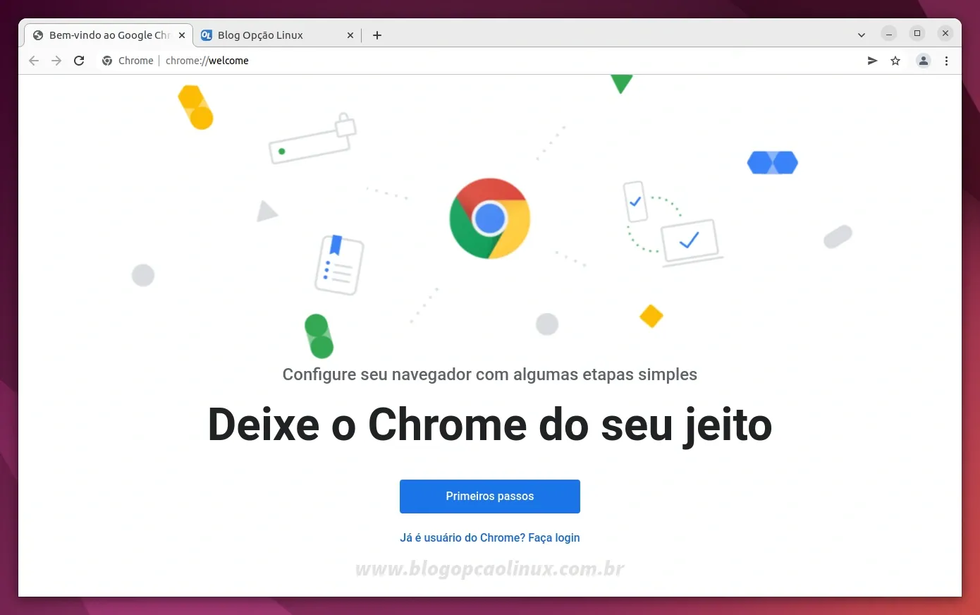 Google Chrome executando no Ubuntu 22.04 LTS (Jammy Jellyfish)