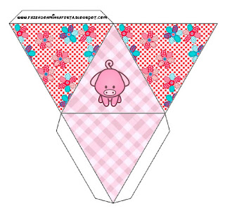  Baby Farm in Pink Free Printable Pyramid Box.