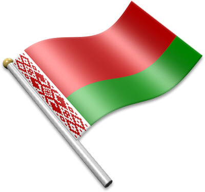 The Belarusians flag on a flagpole clipart image