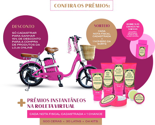 promoção granado pink premios