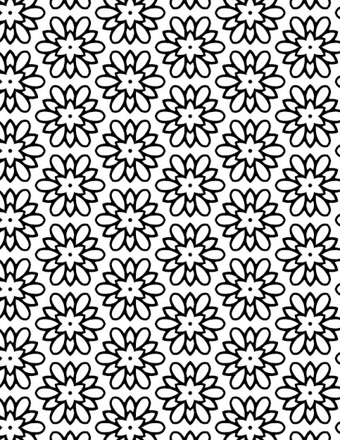 Flower Pattern Coloring Page