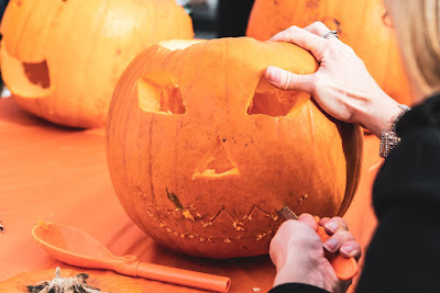 Carving Pumpkins with Grandkids In-Person or by Video is Fun for All