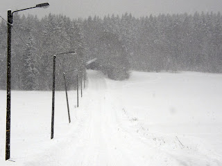 A road in a snowfall. (c) John Nixon The Supercargo