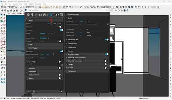 cara render sketchup di vray 5