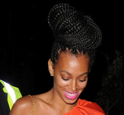 solange knowles box braids high bun