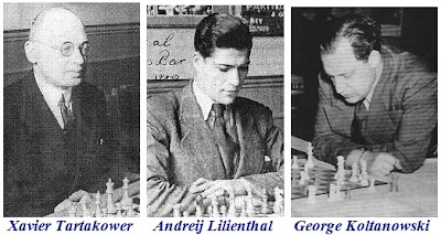 Xavier Tartakower, Andreij Lilienthal y George Koltanowski