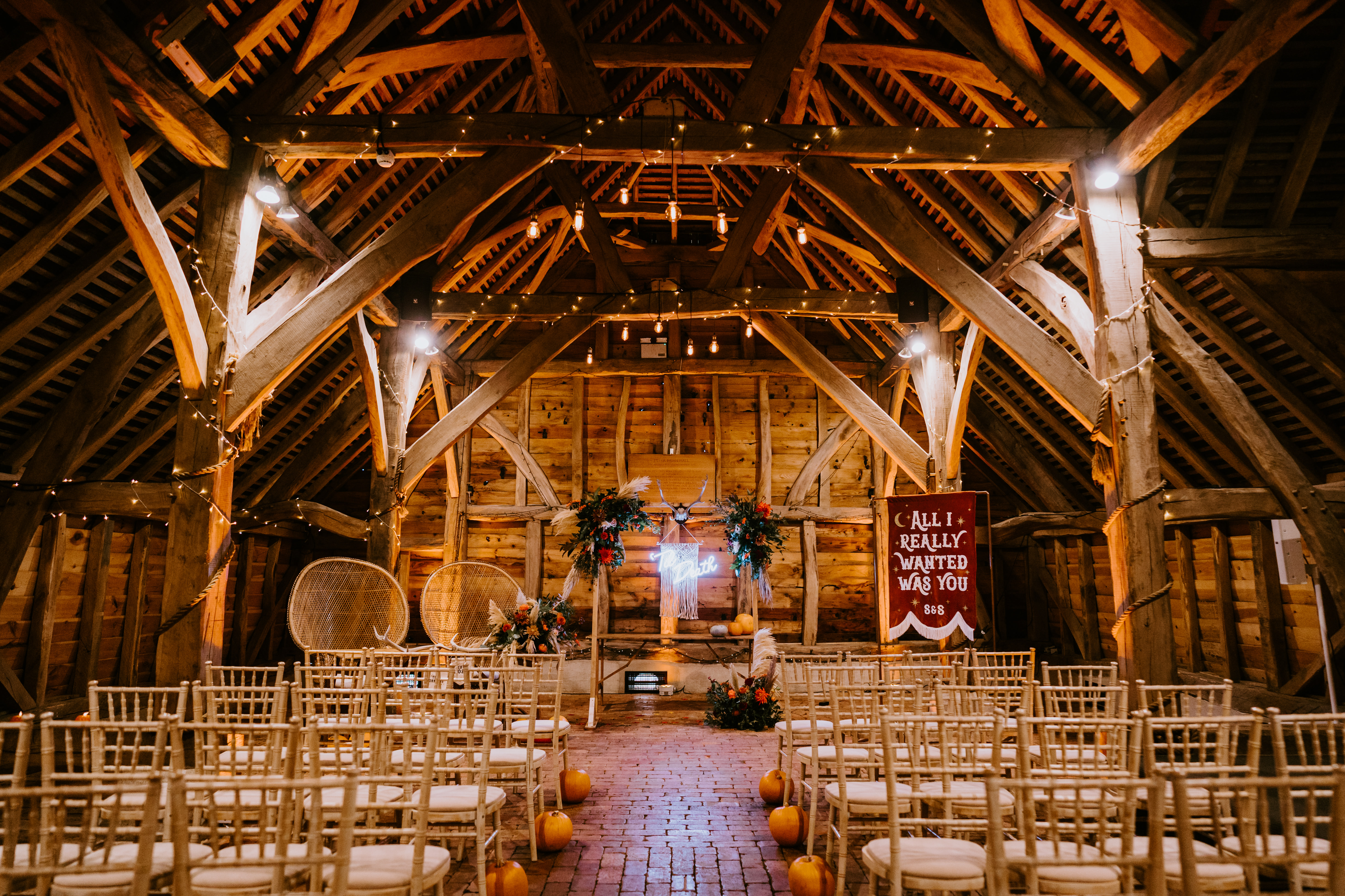 surrey autumn wedding pumpkins gildings barn