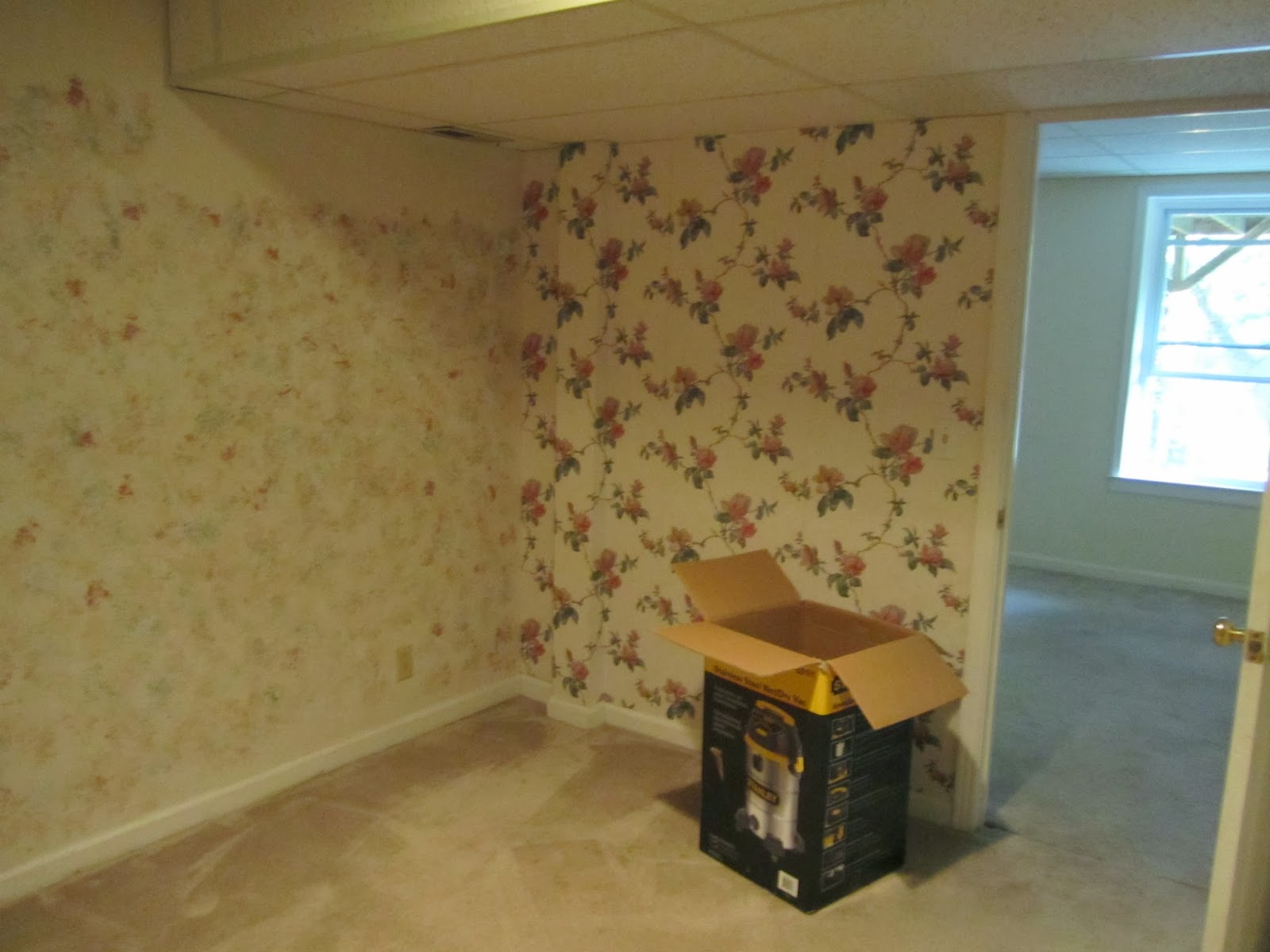 We had a mixture of floral wallpaper and sponge painting. Also some ...