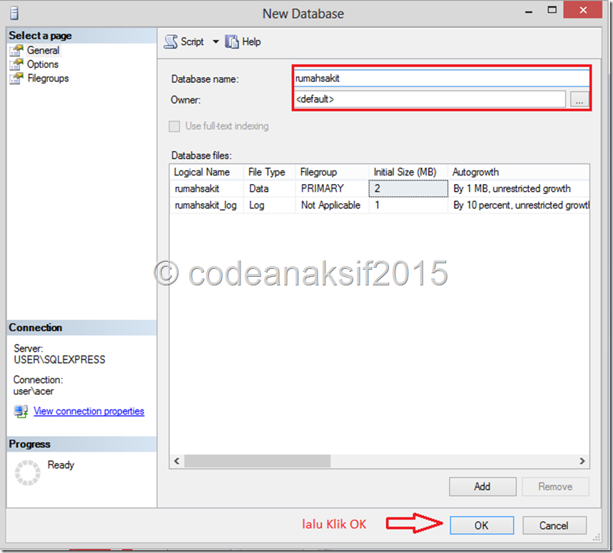 Membuat Database Rumahsakit Sederhana Dengan SQL SEE 2005 “GUI”