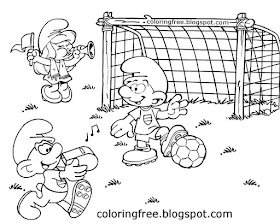 Gargamel Smurf funny coloring book football game Smurfs easy drawings for teenagers art activities