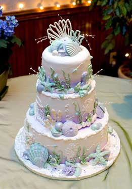 shell wedding cake