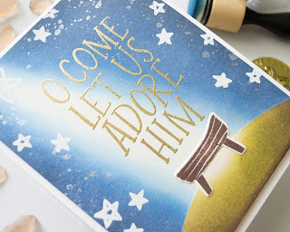 This inky manger scene card, was created using stamps and dies from the Concord & 9th 2019 Holiday Release.  Featuring the Silent Night bundle.  For the full details for each card, along with details about where to purchase the supplies used, please visit the blog post.  