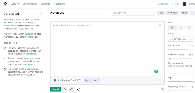 Chat gpt extension GPT-3 Playground: Language generation capabilities