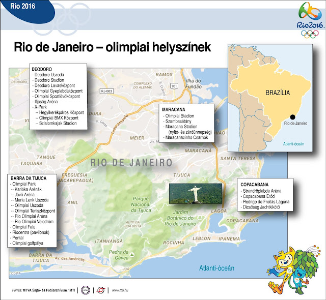 Rio de Janeiro; olimpiai helyszínek; Deodoro; Barra; Copacabana; Maracana