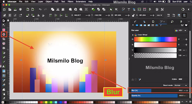 cara masking di inkscape pada object dengan mask tool inkscape, mask object vector, foto dan gambar menggunakan inkscape
