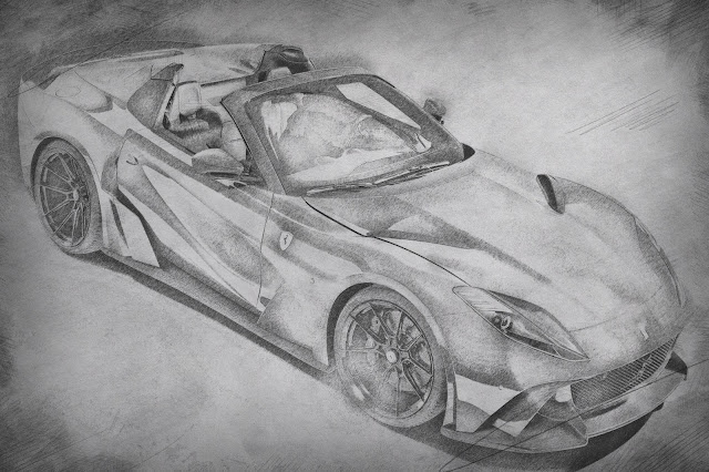 Drawing Ferrari Car Novitec 812 N-Largo