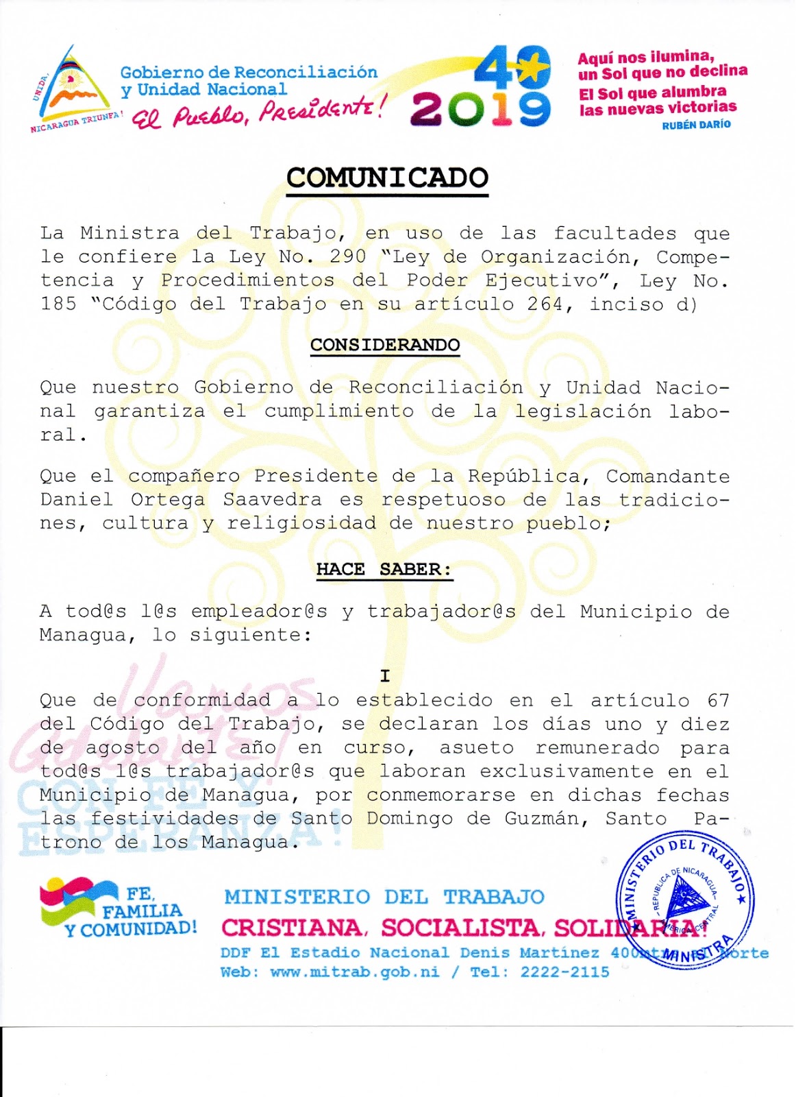 Consultas De Interes Mitrab Comunicado Oficial De Los Dias 01 Y