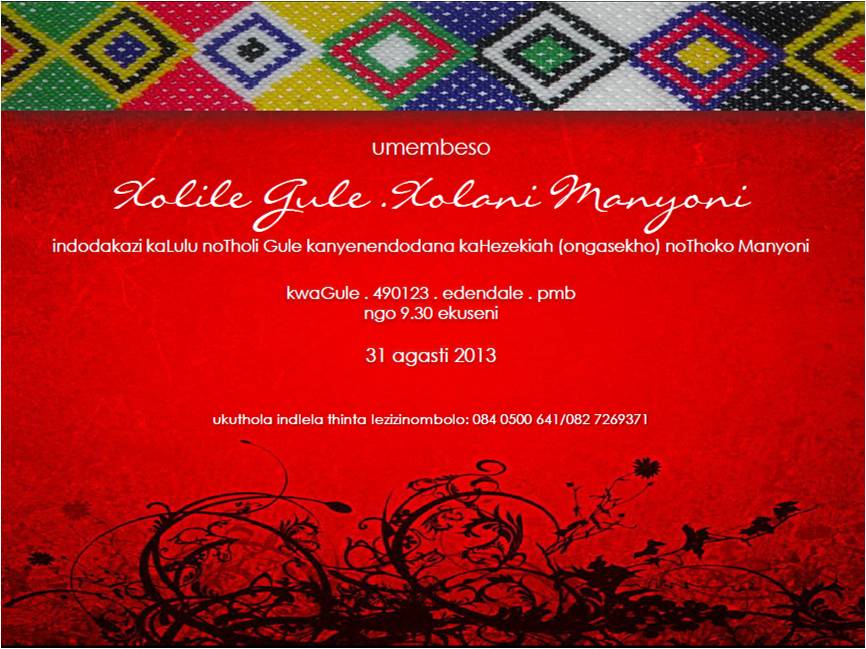  Wedding  Invitation Wording Zulu  Wedding  Invitation Templates
