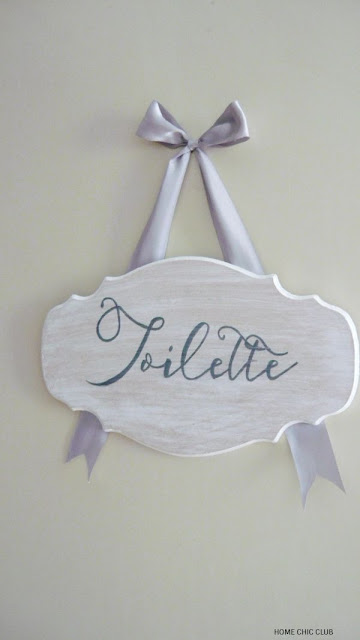 DIY French Country/Shabby Chic Bathroom Sign