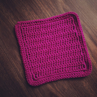 Magenta pink square dish/wash cloth