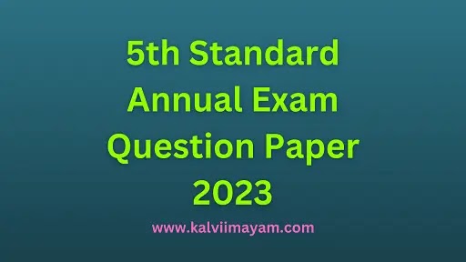 5th Term 3 Annual Exam Question Paper 2023