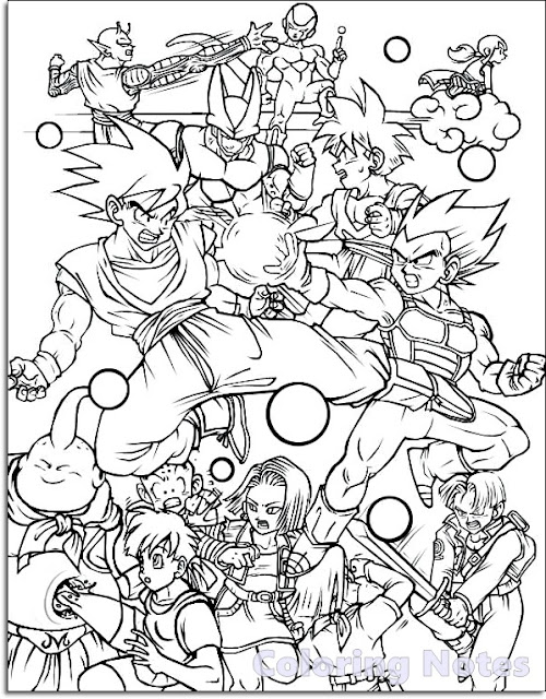 11 Free Dragon Ball Z Coloring Pages Printable for Kids